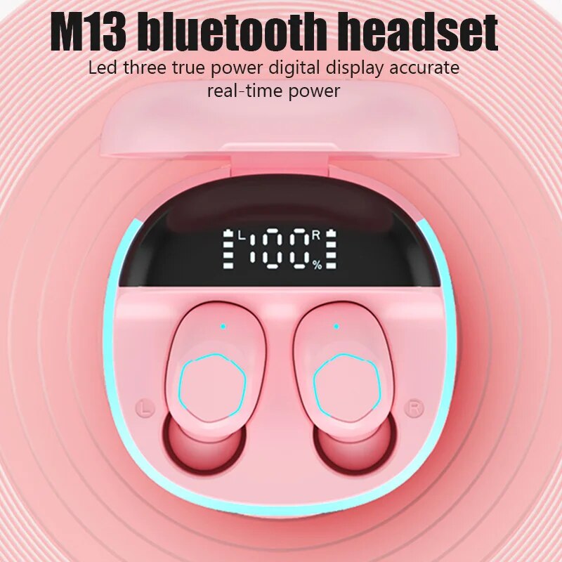 M13 NEW TWS Wireless Earbud Bluetooth 5.2 Earphone In Ear HiFi Stereo Earphone With Mic Waterproof Earplugs Bass Music Headset