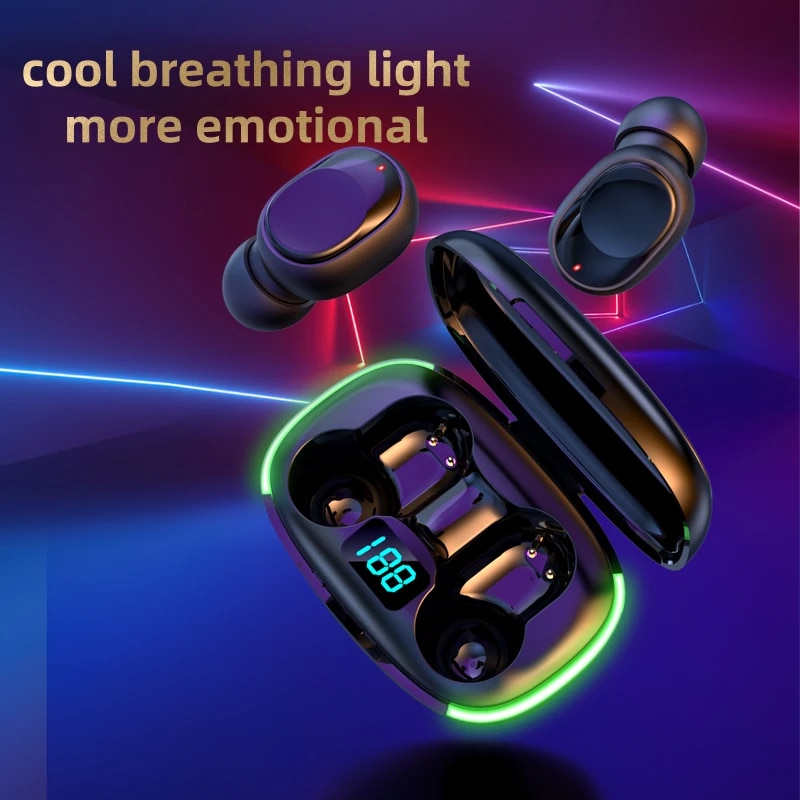 Y70 Fone Bluetooth Earphones 5.1 TWS Wireless Headphones with LED Display Stereo Headset Touch Control Earbuds Noise Reduction